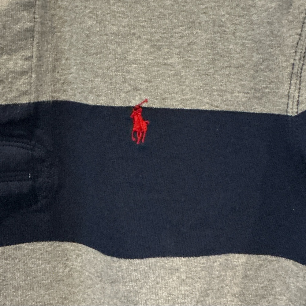 Polo by Ralph Lauren Navy & Gray Striped Rugby Shirt - Picture 3 of 4